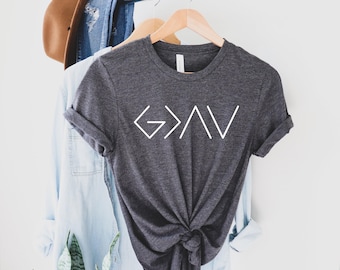 God is Greater than The Highs and Lows T-Shirt, Religious Shirt, Christian Shirt, God Shirt, Church Gift, Christmas Gift, Faith Tee