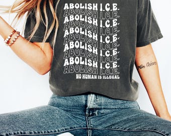 Abolish Ice No Human Is Illegal Shirt, End Ice Political Shirt, Pro Immigrant Tee, DACA Shirt, Social Justice Shirt, Social Justice, Protest