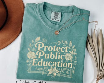 Comfort Colors® Protect Public Schools, Teacher Protest Shirt, Education Activist Shirt, Liberal Political Teaching Tee, Public Education