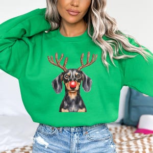 Dachshund Christmas Shirt, Dog Lover Holiday Sweater, Dog Lover Gift, Christmas Dogs Sweatshirt, Holiday Sweater, Cute Christmas Dog Shirt image 5