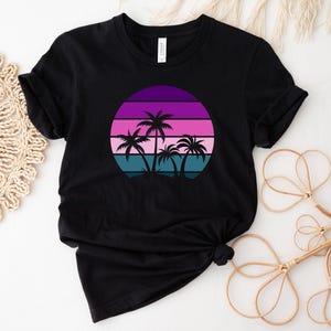 Retro Sunset Shirt, Sunset Chaser Shirt, Women's Beach Shirt, Summer Shirt for Women, Island Vacation Shirt, Beach Lover Gift image 1