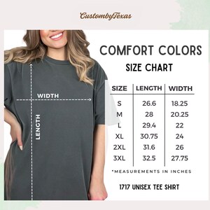 The image is a size chart for a 17-17 unisex tee shirt, showing the measurements for different sizes in inches.