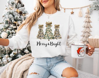 Christmas Tree Shirt, Leopard Christmas Shirt, Christmas Tree Winter Shirt, Womens Christmas Shirt, Merry Christmas Shirt, Ladies Christmas