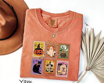 Comfort Colors® retro Halloween t-shirt, spooky pumpkin ghost shirt, vintage haunted house tee, cute trick or treat sweatshirt