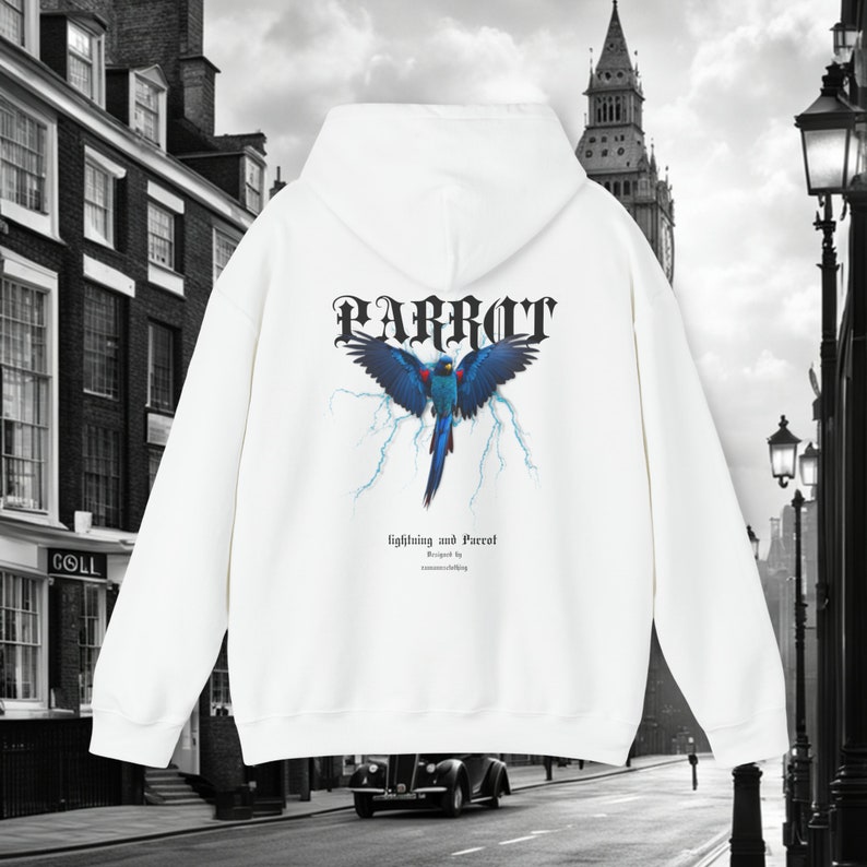 Premium Unisex Heavy Blend™ Hooded Sweatshirt Hoodie lightning Parrot Bild 1