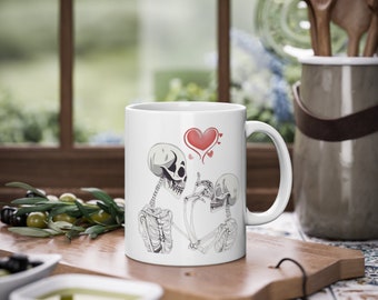 Standard Mug, 11oz Love Skelletons Couple Tasse