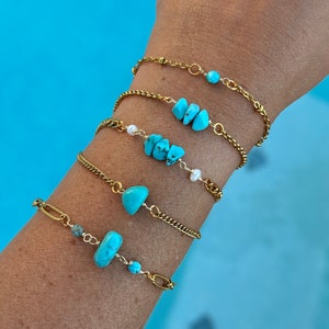Handmade Turquoise Gold Filled Connectors: Permanent Jewelry Supplies