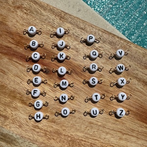 Letter connectors Permanent Jewelry connector Gold Filled charms Sterling Silver charms