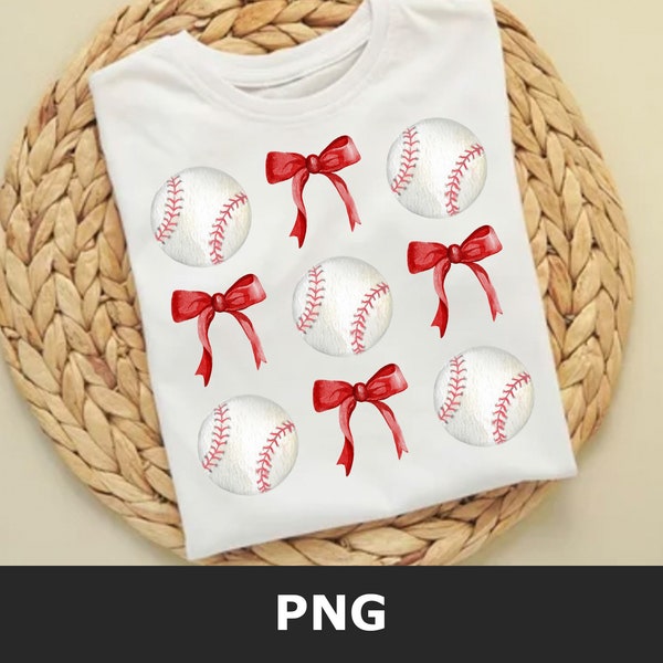 Coquette Baseball and Bows Png, Girlie PNG, Coquette SVG, preppy baseball, png, ribbon svg, coquette png, baseball mom, coquette baseball