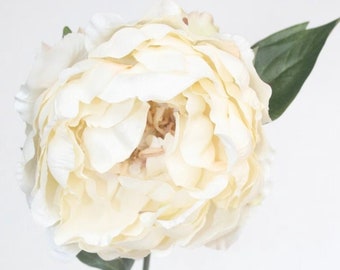 Stunning Artificial Peony in Ivory Cream ON or OFF Stem - READ Description - 19 inch stem - artificial flower - Peony
