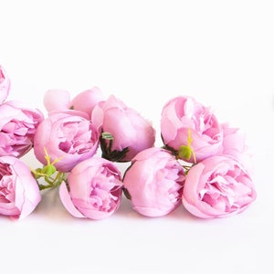 12 Mini Peonies in Pink - Artificial Flowers, Pink Peonies, Pink Peony buds, Mini Peonies - ITEM 1509