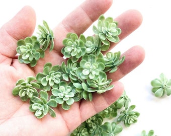 Fake succulents - 28 Artificial Mini Succulents in Frosted Green - Succulent, Succulents, Artificial Flowers - ITEM 1592
