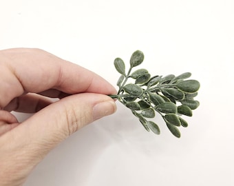 24 piezas de boj en gris verdoso esmerilado - Relleno artificial, flores artificiales, relleno para corona de flores - ARTÍCULO 1293