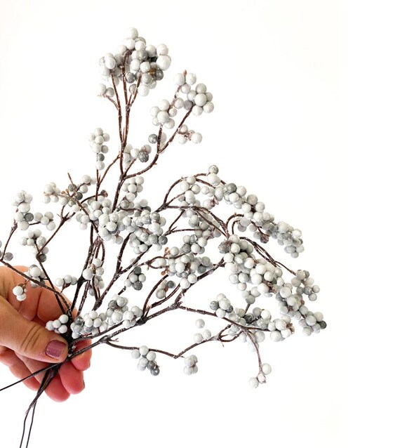 Frosted Snowberries on Wire: Red - 18pc Frosted Snowberries on Wire: Red - 18pc
