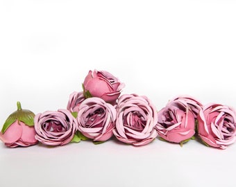 10 magnifiques petites roses rose vif - Fleurs artificielles, roses, petites roses - ARTICLE 0562