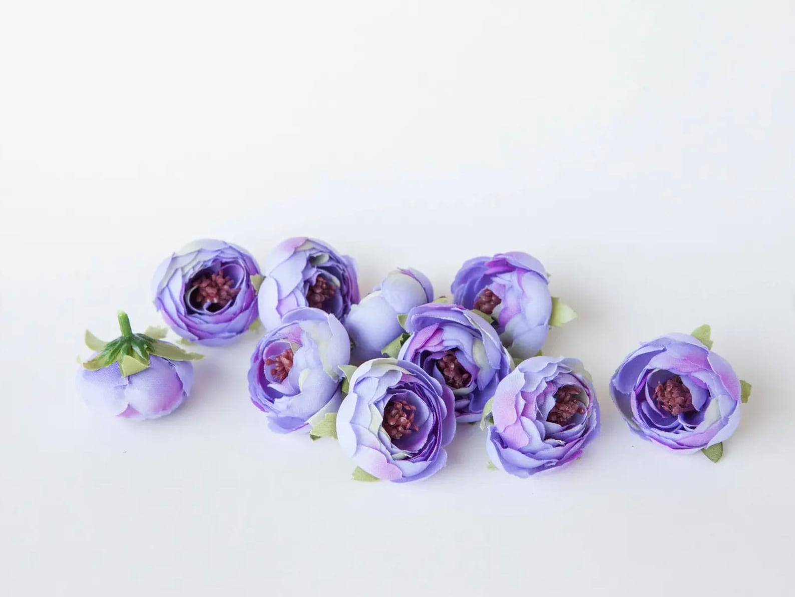 Small Ranunculus Invertirbrate 10 Small Ranunculus in Lavender Purple - Silk Artificial Flower - ITEM ...