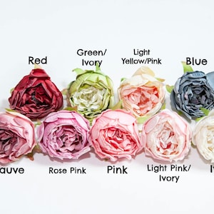 5 Peônias de aparência seca em brotamento - ESCOLHA A COR - Flores artificiais - Peônia artificial - Cabeças de peônia - Coroa de flores - Letra de flor - Faça você mesmo