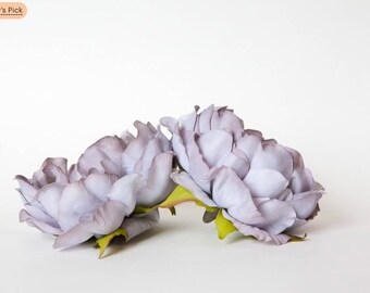 Fantastisk konstgjord pion i periwinkle grå - konstgjord blomma - Pion - ARTIKEL 1381