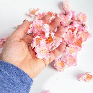 50 piccoli fiori di ciliegio in rosa e avorio - Leggi la descrizione - Fiori artificiali - Fiori rosa - ARTICOLO 1533
