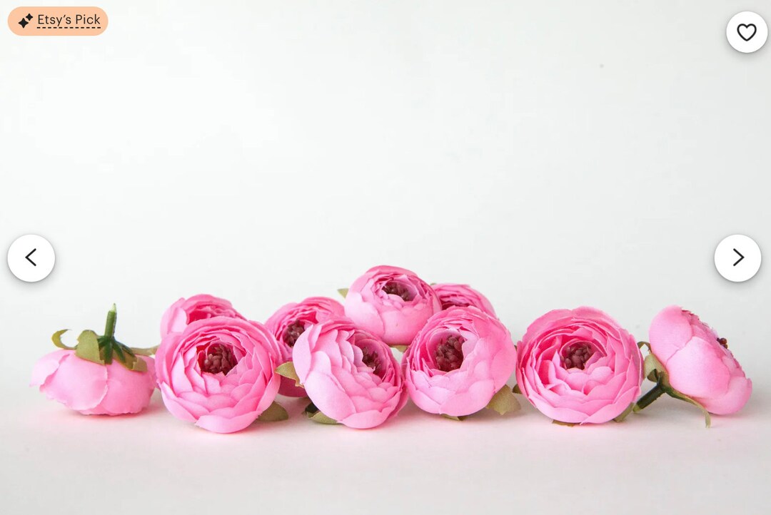 Small Ranunculus Invertirbrate 10 Small Ranunculus in Bright Pink - Silk Artificial Flower - ITEM 1174 ...