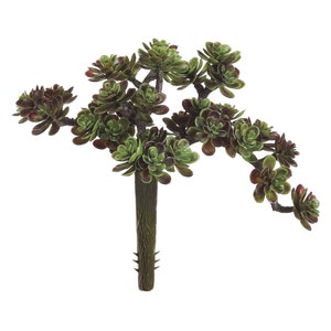 Fake Succulents - Sedum Pick with 30 Artificial Mini Succulents in Green / Burgundy - Succulent, Succulents, Artificial Flowers - ITEM 1667