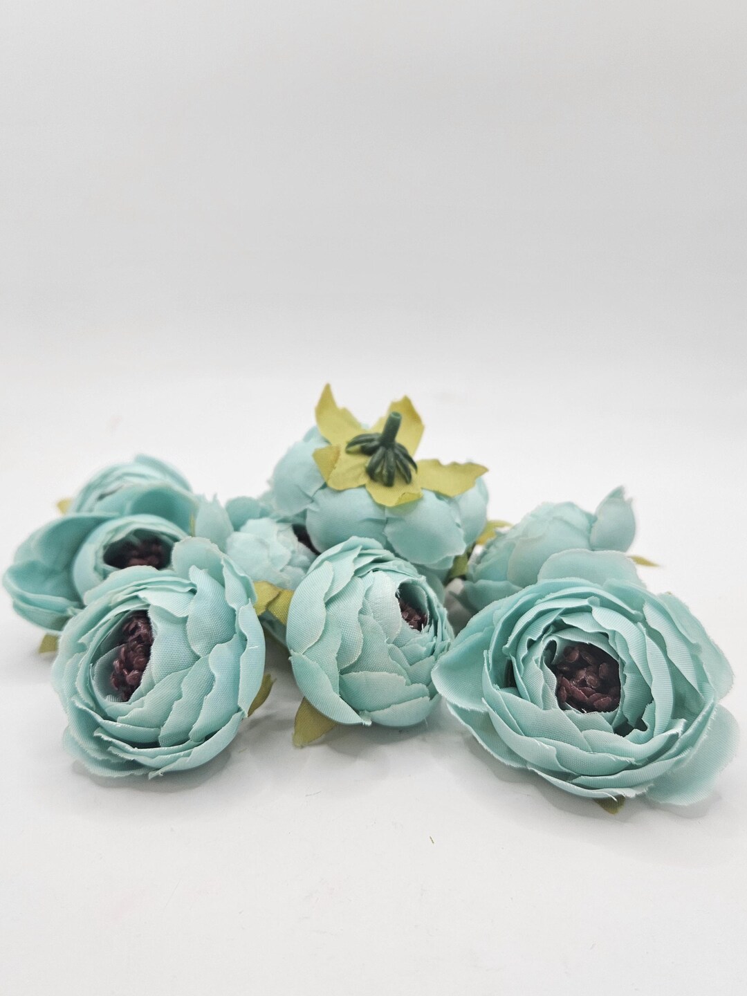 Small Ranunculus Invertirbrate 10 Small Artificial Ranunculus in Light Turquoise Blue - ITEM 1137 - Etsy