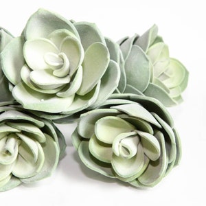 Faux Rose Echeveria Succulent in Frosted Two Tone Green - AS IS - Artificial Succulent, Faux Succulent, Fake Succulent