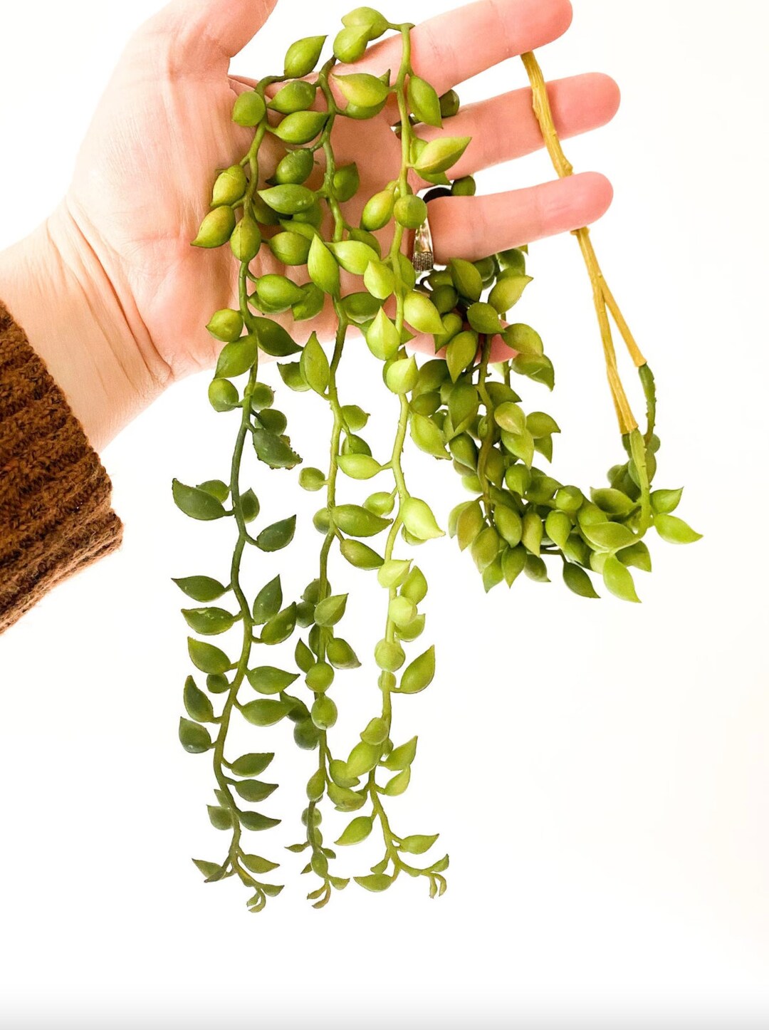 Artificial String of Pearl in Green Tones Faux String of Pearls