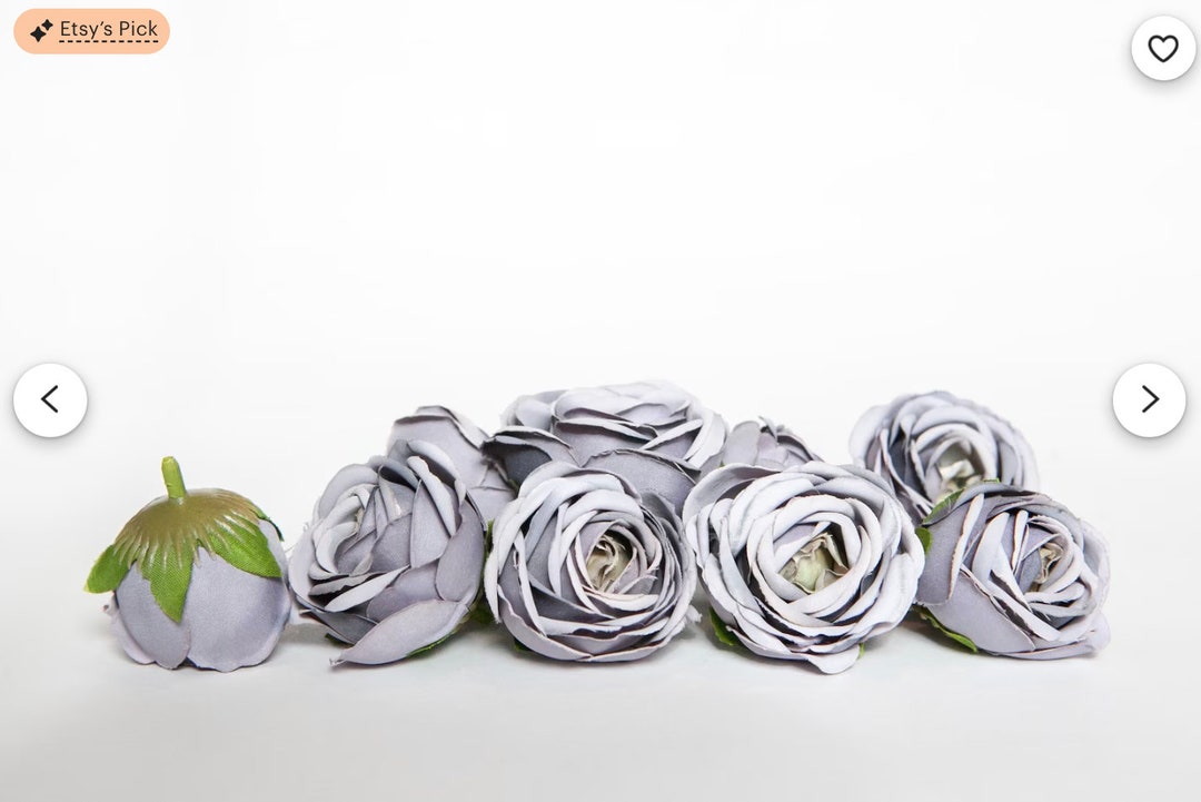 10 Gorgeous Small Roses in Deep PERIWINKLE GRAY - Artificial Flowers ...