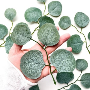 8 Faux Eucalyptus Leaf Clusters - Artificial Eucalyptus, Eucalyptus Leaves, Budget Quality - Artificial Flowers - ITEM 1542