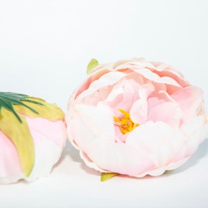 Stunning Full Double Peony in Light Pink and White - Artificial Flowers, Artificial Peonies - ITEM 1379