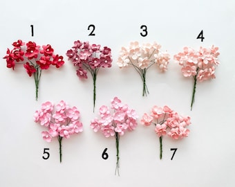 Sweetheart Blossoms Mulberry Paper Flowers in Pink Tones - CH00SE COLOR