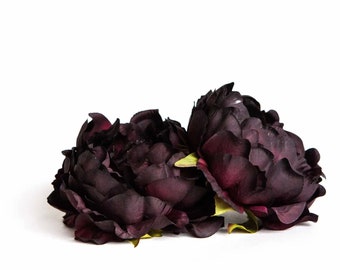 Fleurs en soie - SUPERBE pivoine artificielle dans aubergine bordeaux - fleur artificielle - ITEM 01247