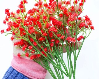 Remplisseur de gypsophile rouge à tiges courtes, 9 tiges courtes - ARTICLE 1341