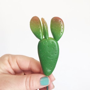 Small Green and Red Cactus Pick - Mini Cactus - Artificial Succulents - Artificial Cactus - ITEM 1584