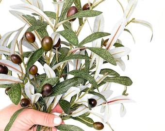 Olive Branch Stems in Green - Filler, Crown Filler, Foliage, Olive Branch, Olives, Artificial Flowers - ITEM 1543