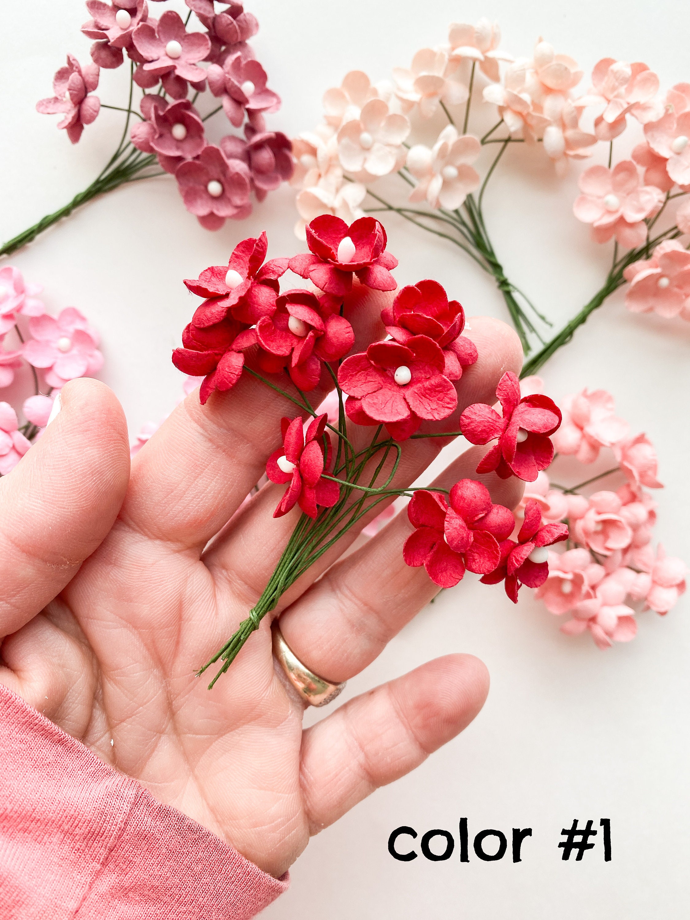 Sweetheart Blossoms Mulberry Paper Flowers In Pink Tones CH00SE COLOR 