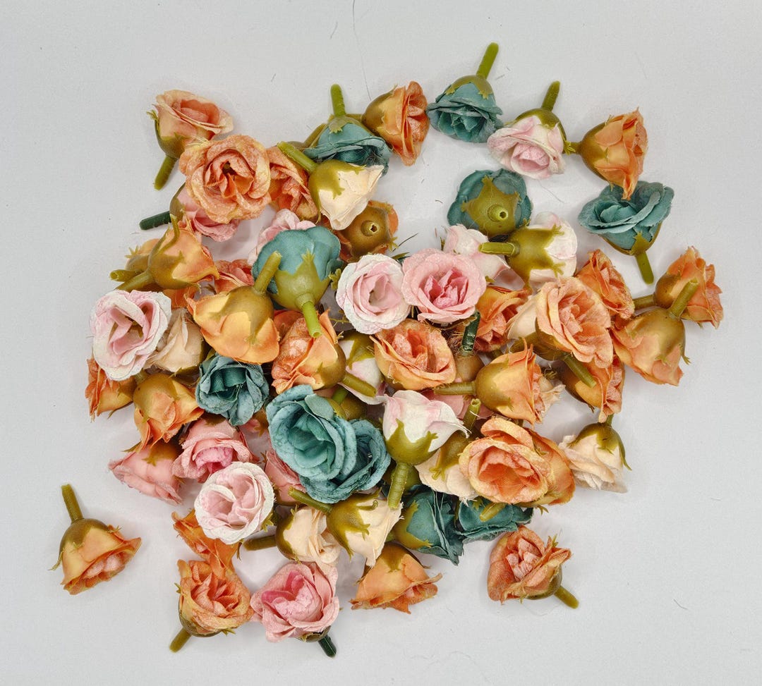 Grab Bag #22 - 65 Mini Roses in Variety Color - SMALL Artificial Roses ...
