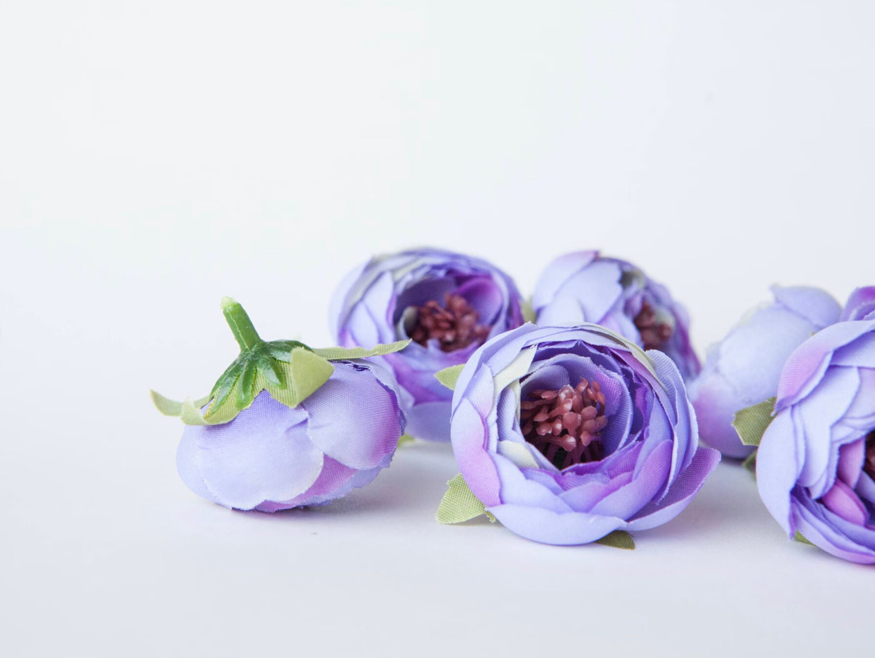 Small Ranunculus Invertirbrate 10 Small Ranunculus in Lavender Purple - Silk Artificial Flower - ITEM ...