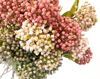 Hydrangea Buds on Short Stem - CHOOSE COLOR - Berries - Floral Crown Supplies - Artificial Flowers