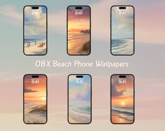 Sommer OBOX Phone Wallpapers, Beach, Renoir-inspiriertes, minimalistisches Smartphone-Hintergrundbild, IOS iPhone Ästhetischer Hintergrund