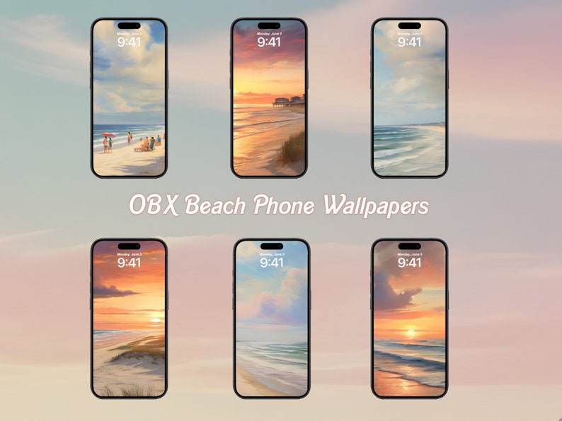 Sommer OBOX Phone Wallpapers, Beach, Renoir-inspiriertes, minimalistisches Smartphone-Hintergrundbild, IOS iPhone Ästhetischer Hintergrund Bild 1