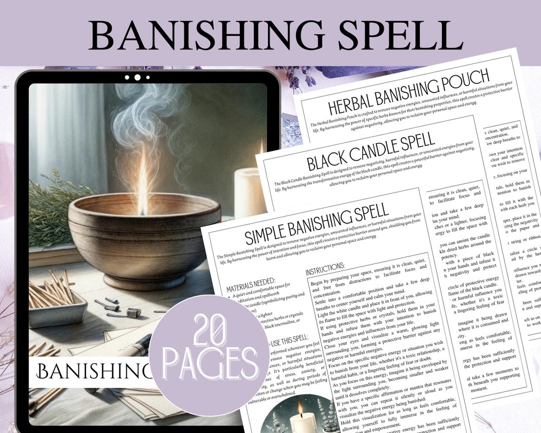 Printable Banishing Spells Pack 20 Unique Spells US Letter Size Instant ...
