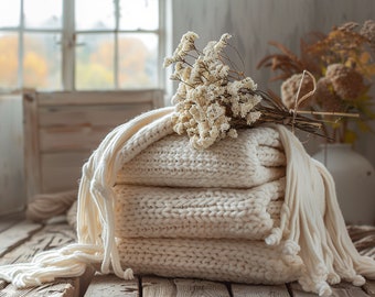 Echarpes tricotées à la main,écharpe en tricot beige,écharpe en tricot pour femme,coton et lin naturels,écharpe d'hiver en tricot de laine mélangée pour femme