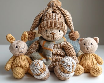 Crochet Stuffed Animal,Crochet Bunny Doll,Crochet Doll,Baby Gift For Girls,Baby Shower Gift,Baby Girl Gift,Knitted Animals,Postpartum Gift