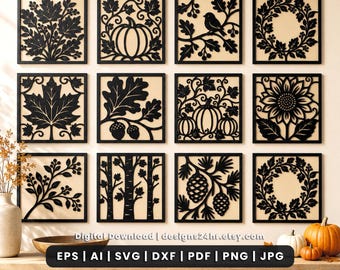 Fall Pumpkin Leaf Laser Cut SVG File, Autumn Wood Decor (Digital Download)