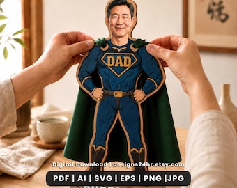 Super Dad Photo Frame SVG, Father’s Day Laser Cut File