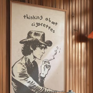 Vintage Cigarette TIMOTHEE CHALAMET Marlboro Plakat Druk cyfrowy Dekoracja ścienna do przedpokoju Czerwona sztuka ścienna do sypialni Modny plakat Vintage