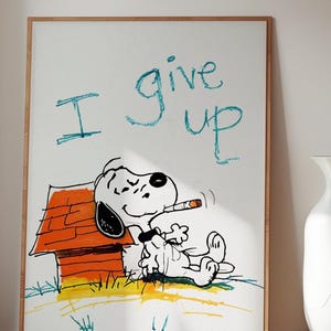 Snoopy Crash Out Poster - snoopy poster, snoopy artwork, snoopy print, snoopy gift, snoopy gifts, peanuts decor, snoopy wall art, snoopy tee