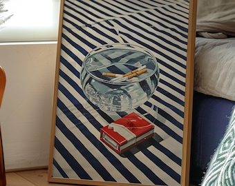 Vintage Cigarette Poster Print, Retro Marlboro Print, Vintage Poster, Tobacco Poster, vintage advertisment, cigarette poster, marlboro print